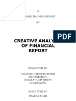 Creative Analysis of Financial Report