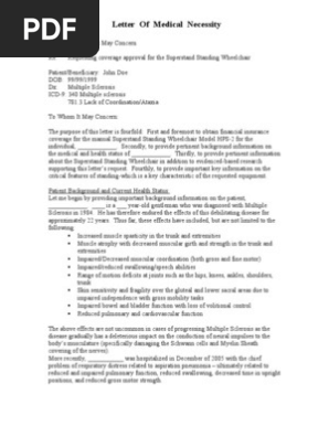 Letter of Medical Necessity