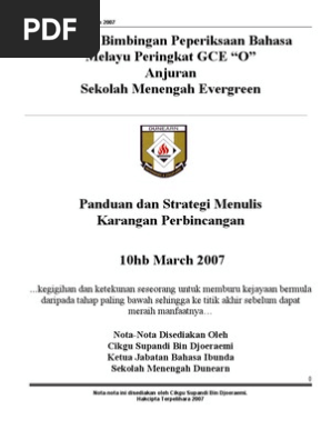 Karangan Perbincangan 2007evergreen Cikgu Supandi 6 Pdf