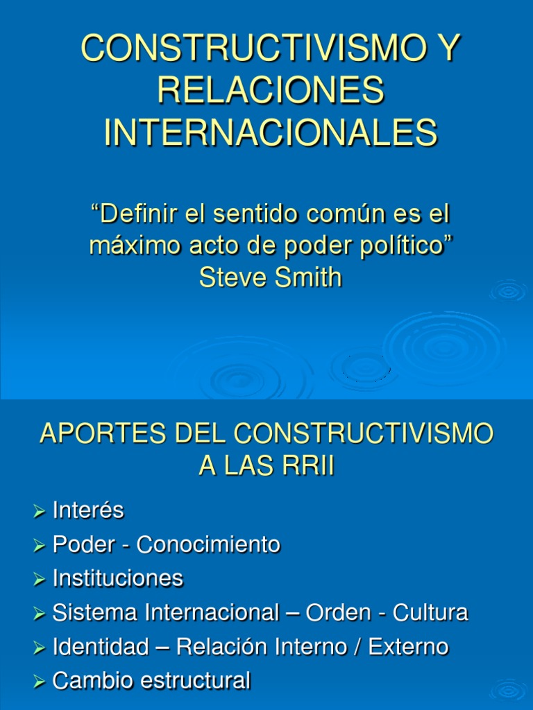 Aportes del Constructivismo en RRII | PDF | Estado (política ...