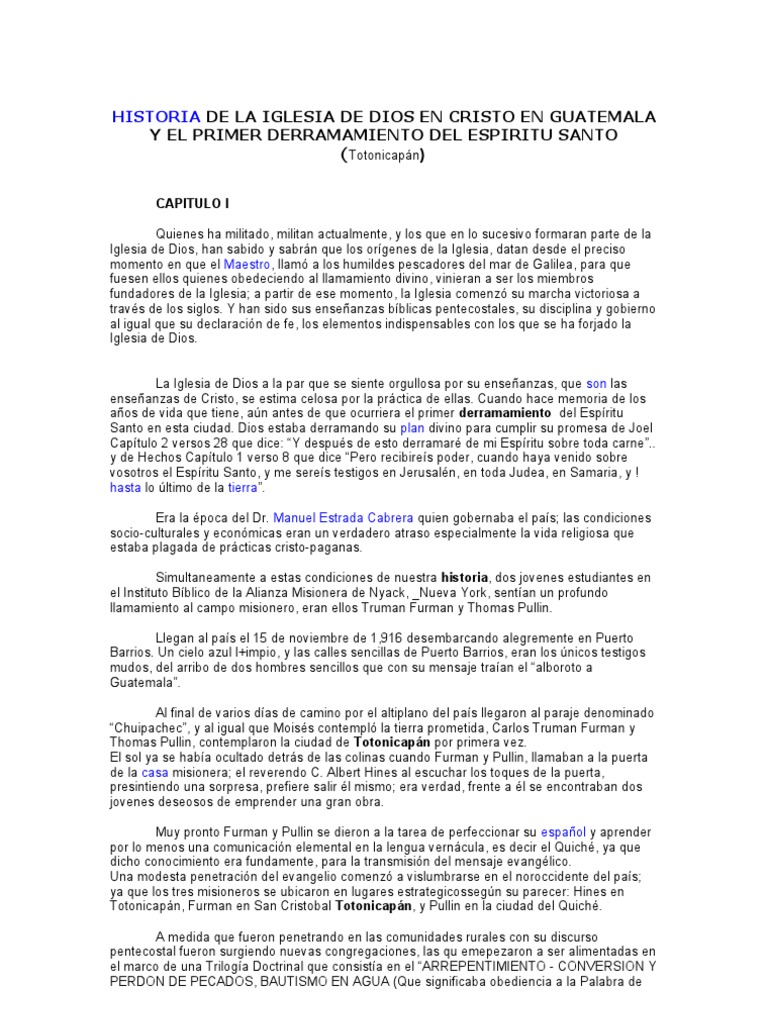 Historia de La Iglesia de Dios en Cristo | PDF | Pentecostalismo ...