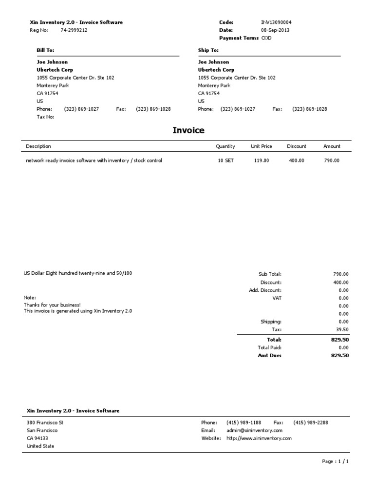 Invoice Template | PDF