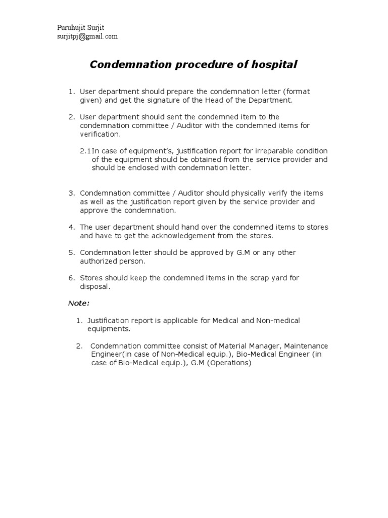 Condemnation - Procedure by P.J.surjit | PDF