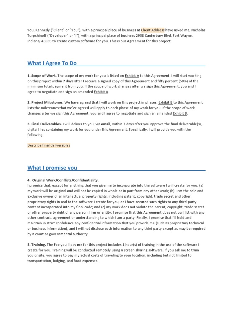 Independent Software Development Contract | PDF | Damages | Breach Of ...