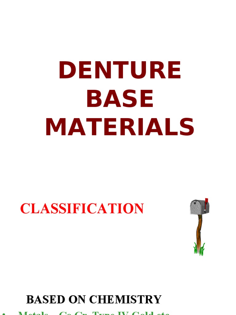 Sample Presentation Denture Base Materials PDF Poly(Methyl Methacrylate) Dentures