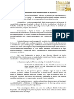 Auxiliares Judiciários Comemoram os 200 anos do Tribunal de