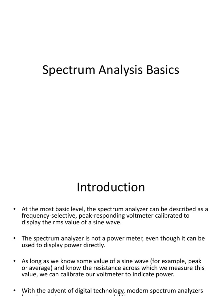 Basics of Spectrum Analysis Explained | PDF | Spectral Density ...
