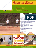 Tennis Summer Camp in Spain Poster