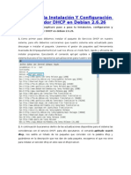 Manual de La Instalación Y Configuración de Un Servidor DHCP en Debian