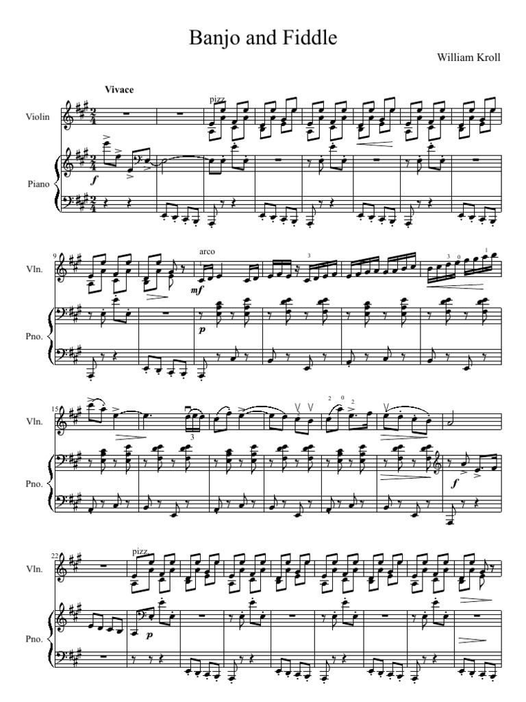 Kroll W. Banjo and Fiddle (Vn&Pf)