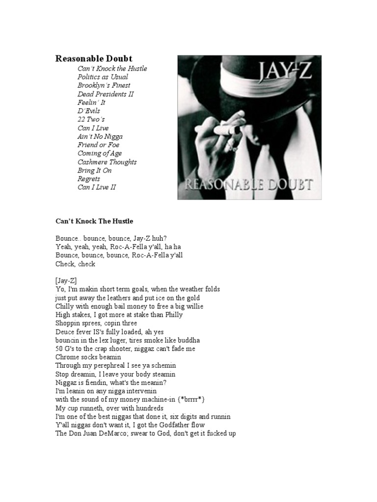 JayZ Reasonable Doubt Lyrics Jay Z Leisure
