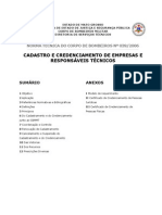 Credenciamento de empresas e técnicos de segurança contra incêndio