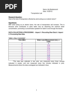 Biology Lab Sample-Transpiration