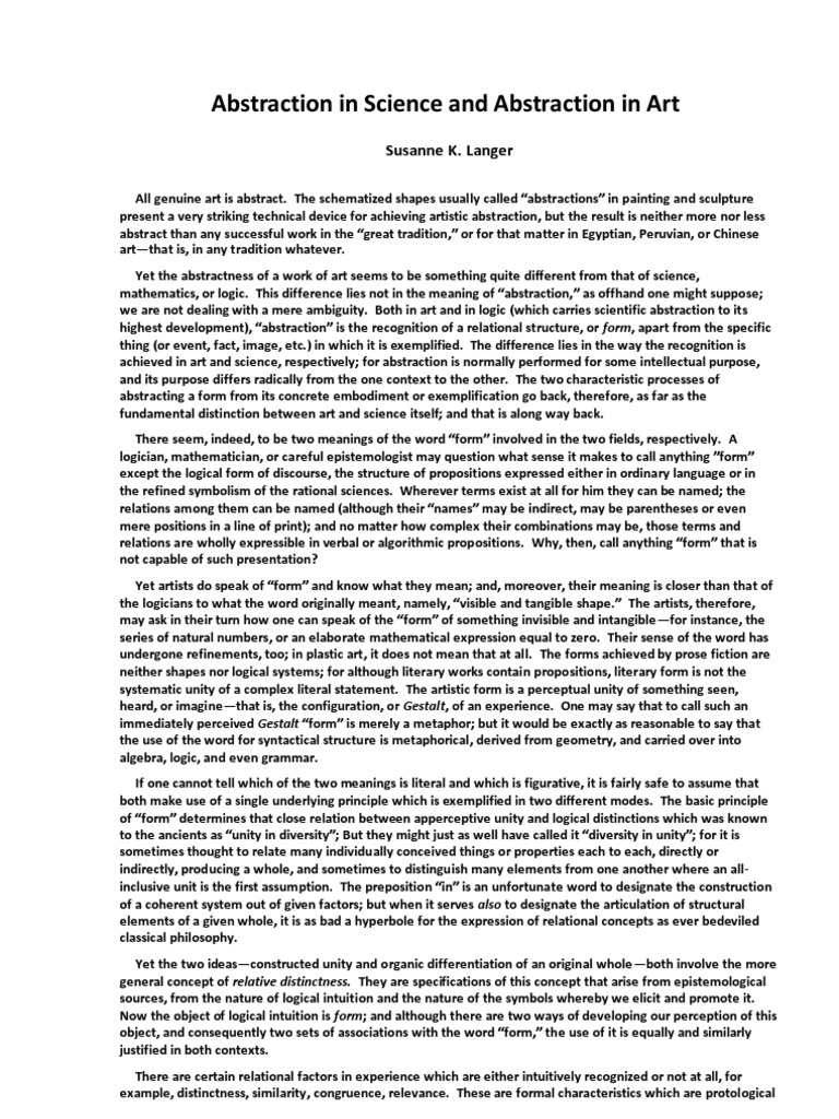 Art and Science: Abstraction Explained | PDF | Abstraction | Logic