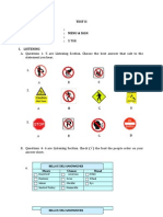 Name Topic Day / Date Class: Test Ii:: Menu & Sign:: X TKR I. Listening