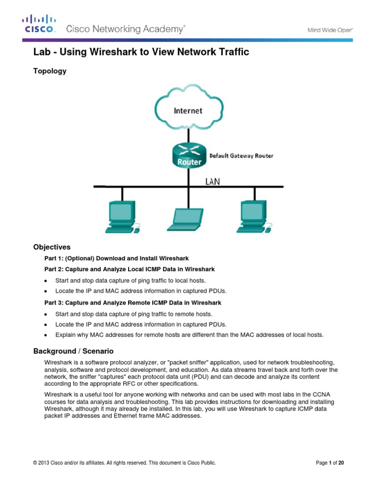 3.3.3.4 Lab - Using Wireshark To View Network Traffic | PDF | Microsoft ...