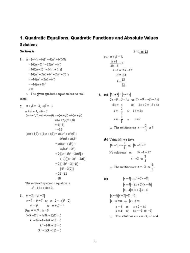 Quadratic Equations and Functions | PDF | Quadratic Equation | Analysis