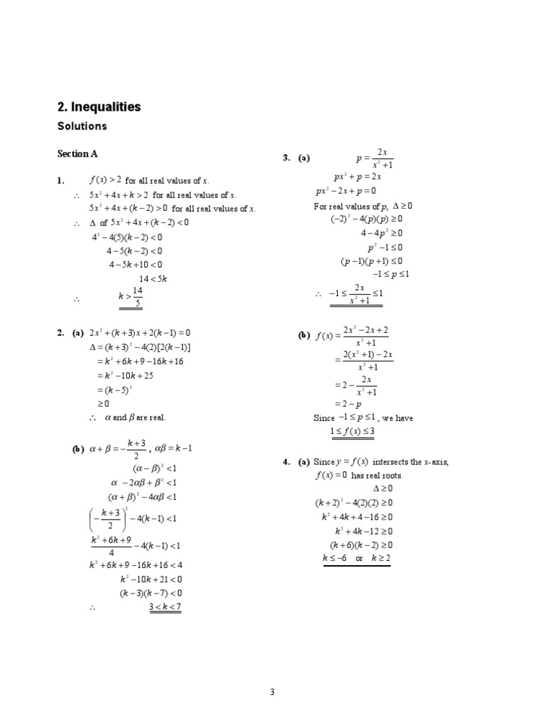 Inequalities and Real Roots Analysis | PDF | Discrete Mathematics ...