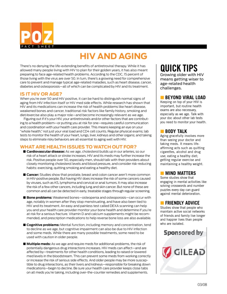 Aging with HIV: Health Tips & Risks | PDF | Hiv | Management Of Hiv/Aids