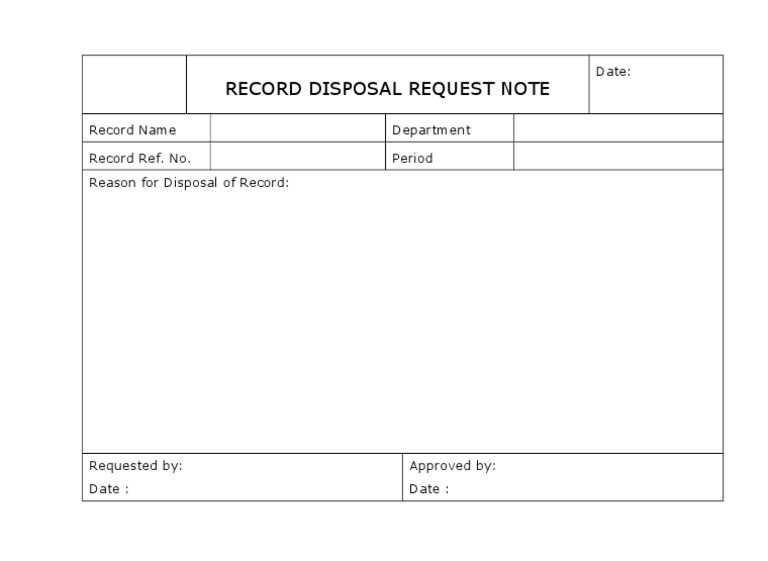 Record Disposal Request Form | PDF | Home & Garden | Technology ...