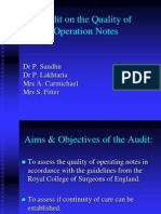 Quality of Operation Notes Audit Presentation