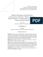 Modelos Matematicos De Informacion Y Comunicacion Cibernetica