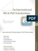 International Scholarships & PhD Studentship