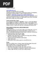 High Fiber Foods Chart | PDF | Oatmeal | Fruit