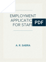 Employment Application For Staff