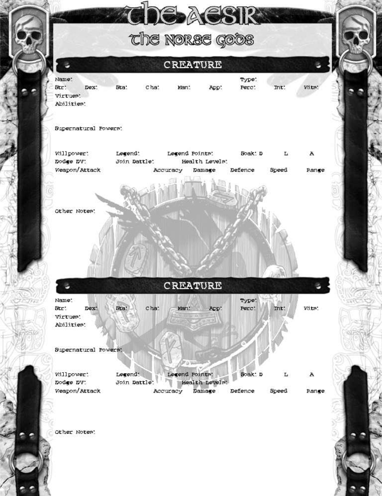 Creature Character Sheet Template | PDF | Computers | Technology ...