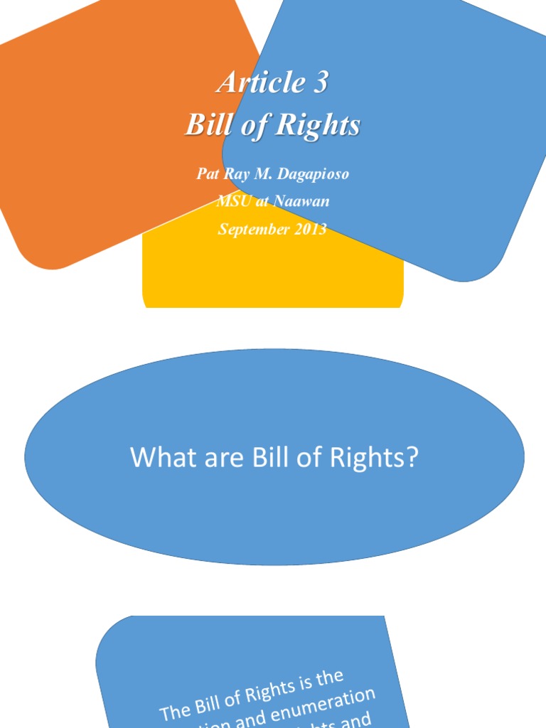 Overview of Article 3: Bill of Rights | PDF | Search And Seizure ...