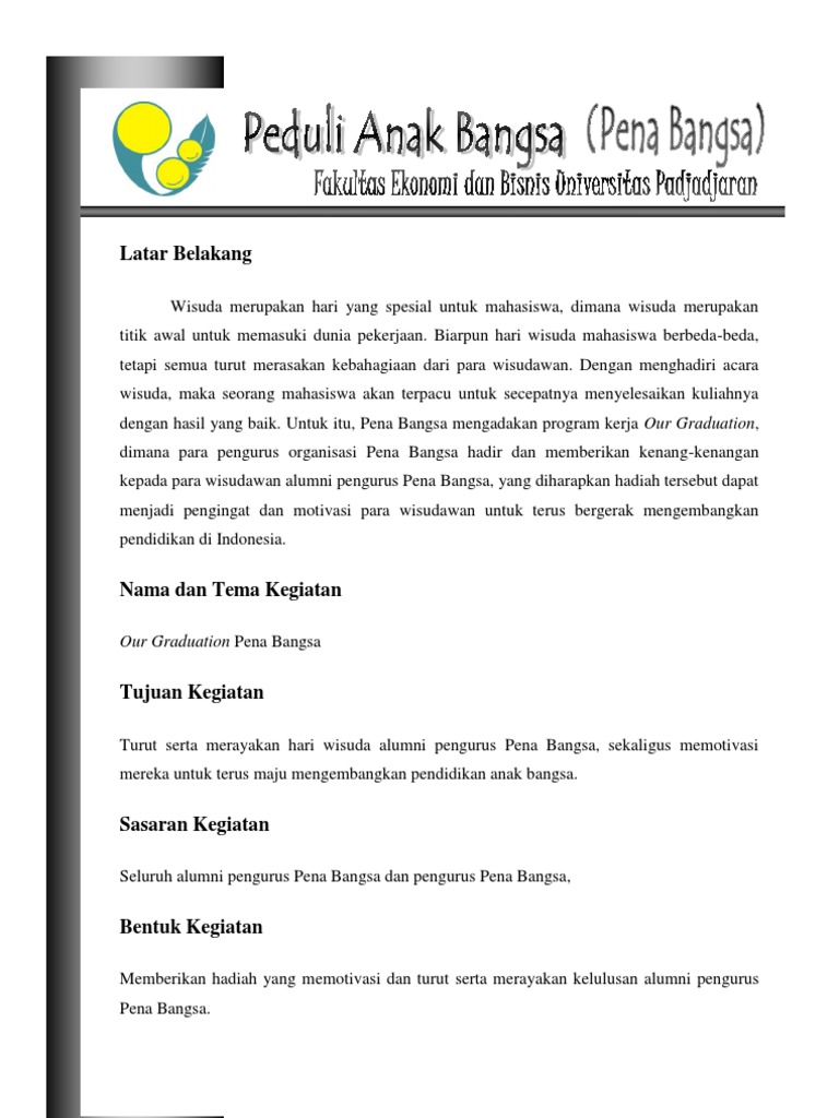 Proposal Our Graduation | PDF | Karier & Perkembangan