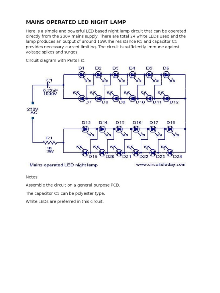 LED LAMP Circuits | PDF | Resistor | Series And Parallel Circuits, image size:768x1024
