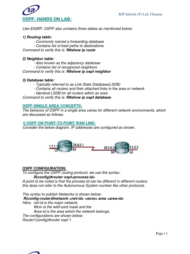 OSPF Configuration and Verification Guide | PDF | Computers
