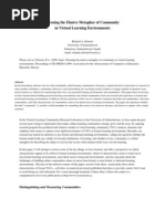 Download Pursuing the elusive metaphor of community in virtual learning environments by Richard Schwier SN16646998 doc pdf