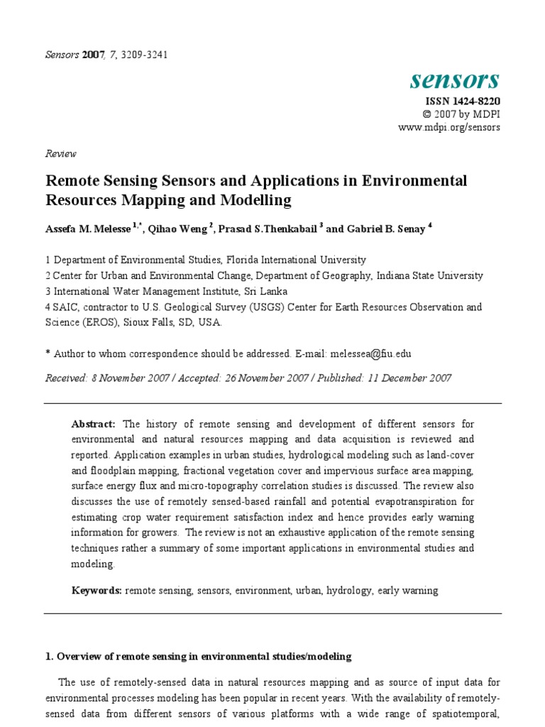 Application of Remote Sensing | PDF | Hydrology | Evapotranspiration