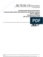 3rd Generation Partnership Project Technical Specification Group Services and System Aspects Service Aspects Charging and Billing (3G TS 22.105 Version 3.2.0)
