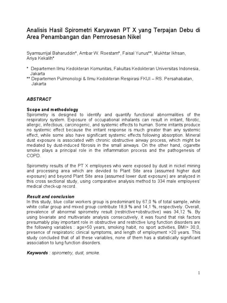 Jurnal Analisis Spirometri Rijal PDF