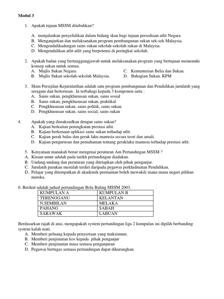 Modul 3 Sains Sukan Pdf