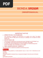 HONDA XR250R オーナーズ/サービスマニュアル HONDA XR250R SERVICE MANUAL Pdf Download | ManualsLib