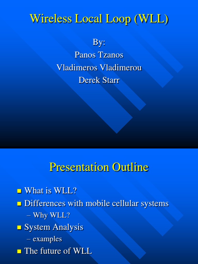 Wireless Local Loop | PDF | Radio | Data Transmission