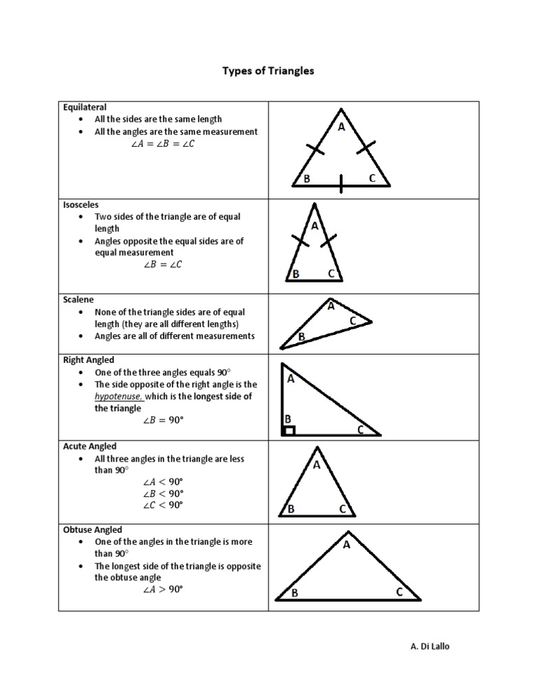 Types of Triangles | PDF | Language Arts & Discipline | Home & Garden