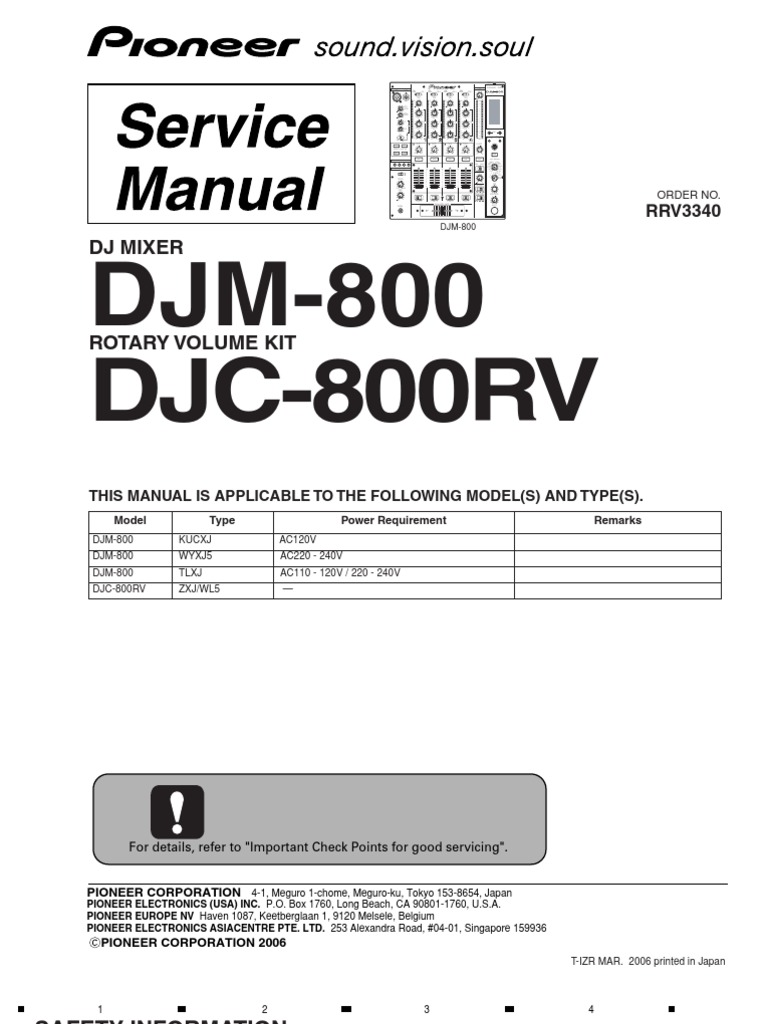 DJM-800 Service Manual Overview | PDF | Home & Garden
