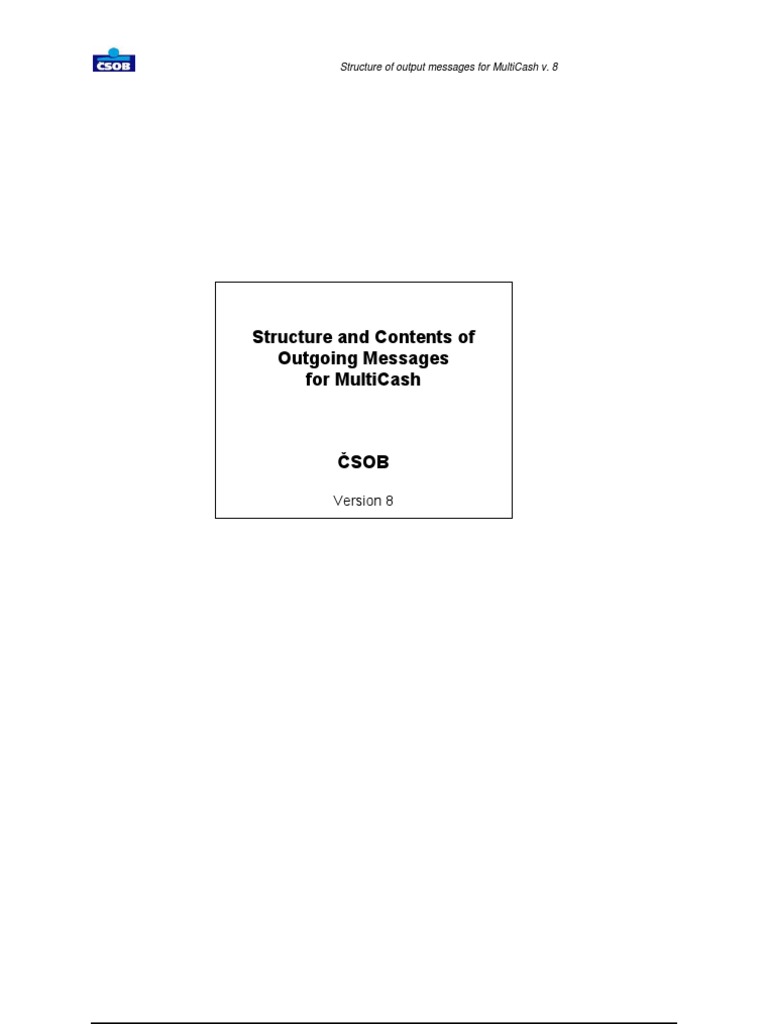 MultiCash v.8 Message Structure Guide | PDF | Debits And Credits ...