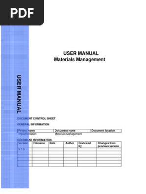 SAP MM End User Manual