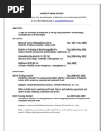 Biotechnology Fresh Graduate Resume Sandeep