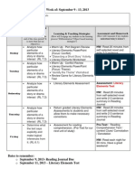 Weekly Lesson Plan For Sept 9 - 13 2013 Mullen