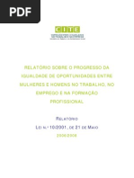 Relatório sobre o Progresso da Igualdade de Oportunidades entre Mulheres e Homens no Trabalho, no Emprego e na Formação Profissional 2006/2008