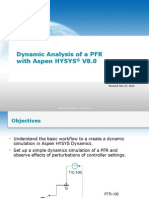 Dynamic Analysis of A PFR With Aspen HYSYS V8.0: Revised: Nov 27, 2012