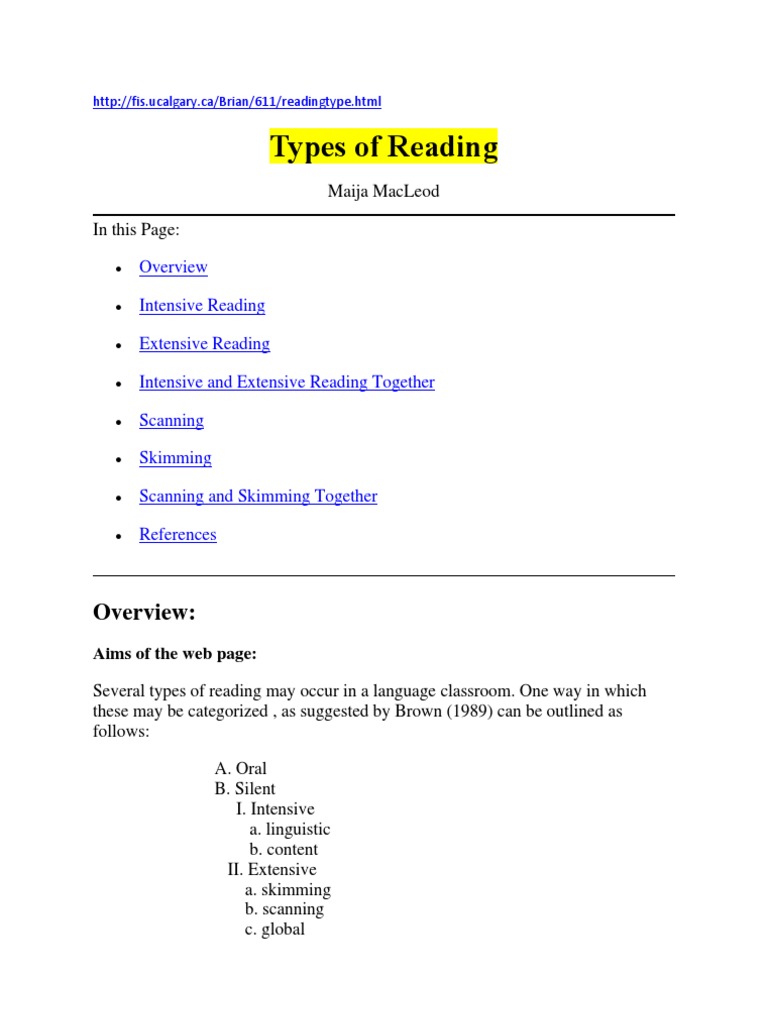 Types of Reading An InDepth Look at Intensive and Extensive Reading